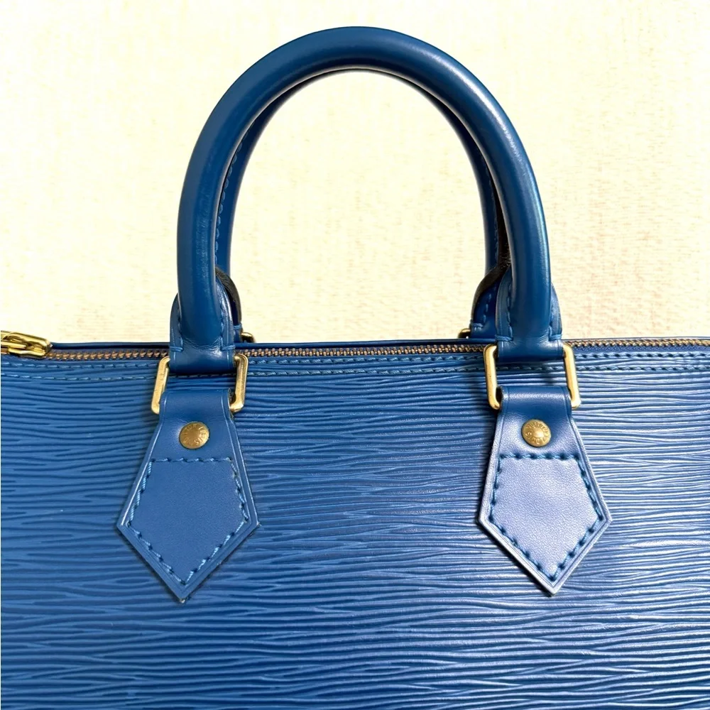 Authentic Louis Vuitton Speedy 25 bag blue Epi leather - Picture 5 of 16